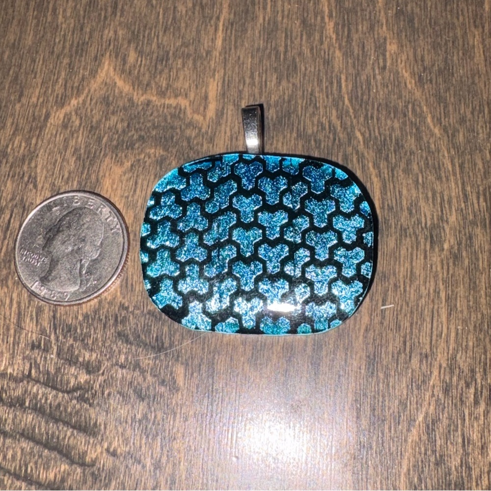 Blue Dichroic Glass Pendant